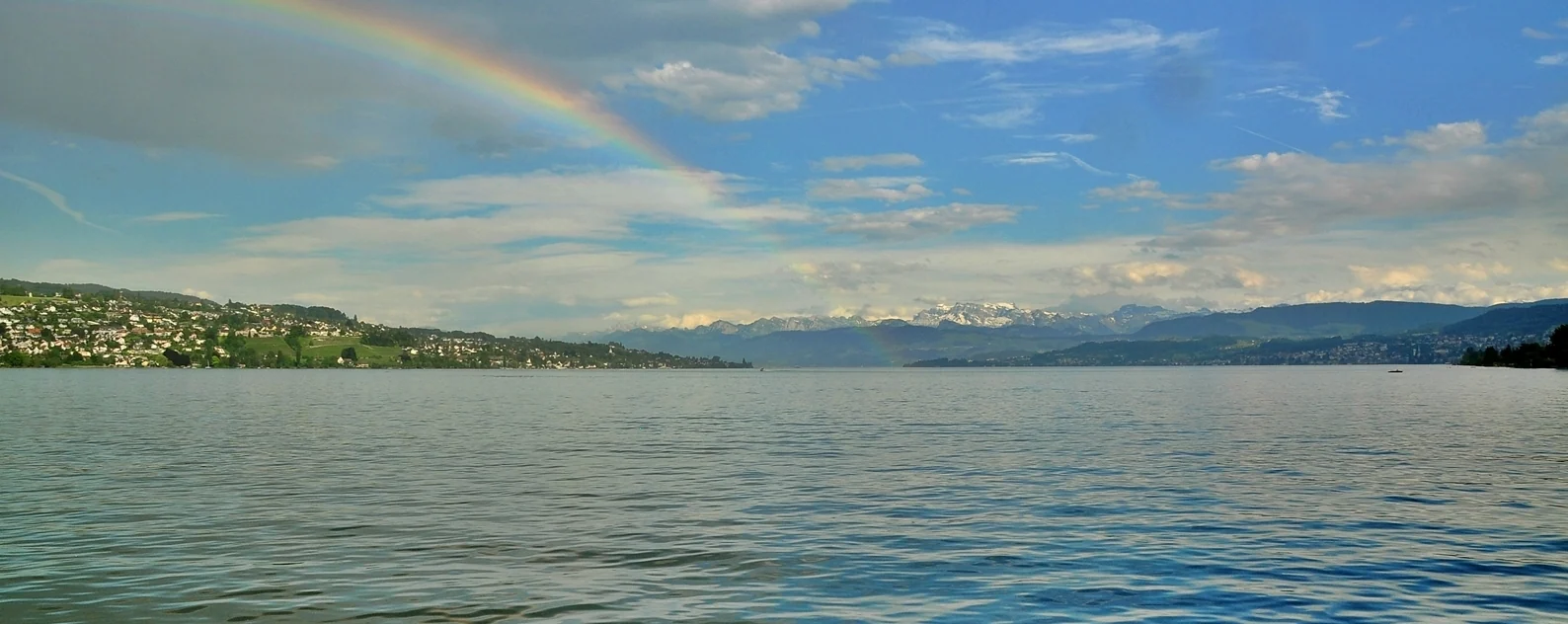 Originalfotografie: Panorama des Zürichsees